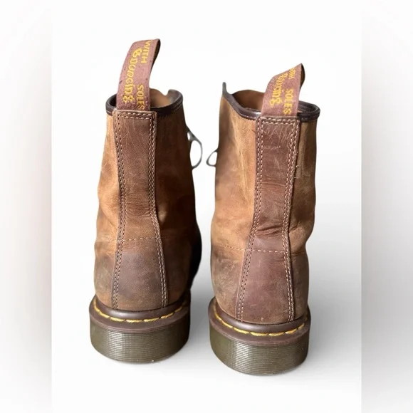 Dr. Martens 1460 Brown Crazy Horse Leather 8 Eye Boots Men’s US 12 UK 11 - Picture 5 of 8